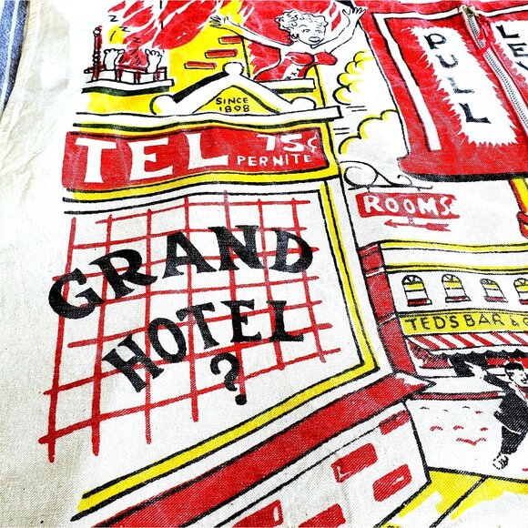 Vintage 1950s Risqué Men's BBQ Apron Pin-Up Zipper Pinup Gag Gift Dizzy Blonde - Picture 7 of 12